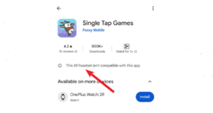 Google play Store (XR) headset Example